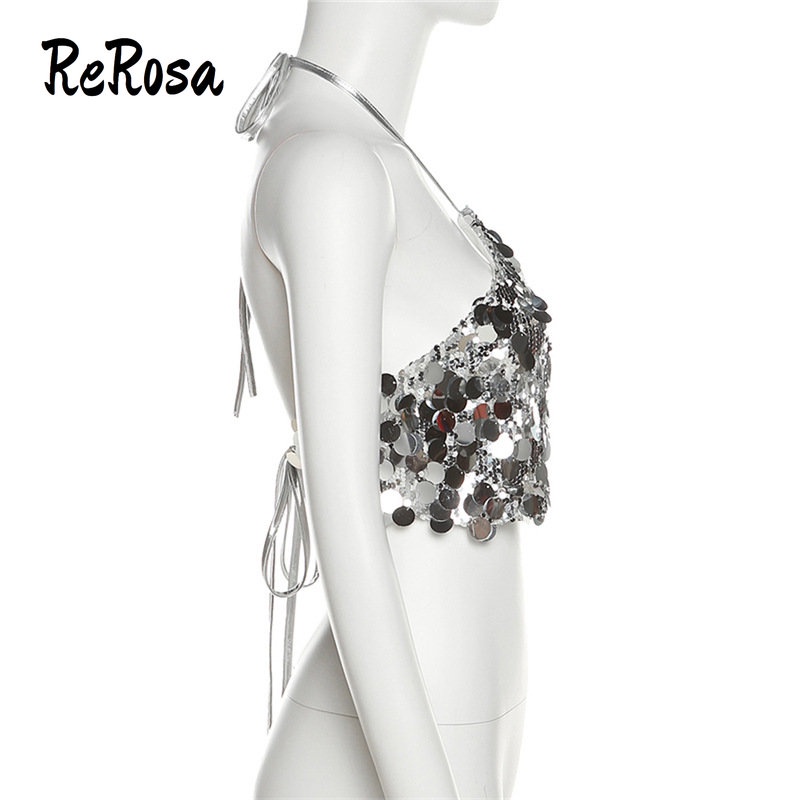 Áo Hai Dây Hở Lưng Đính Kim Sa Lấp Lánh Thời Trang 2023 Quyến Rũ Cho Nữ