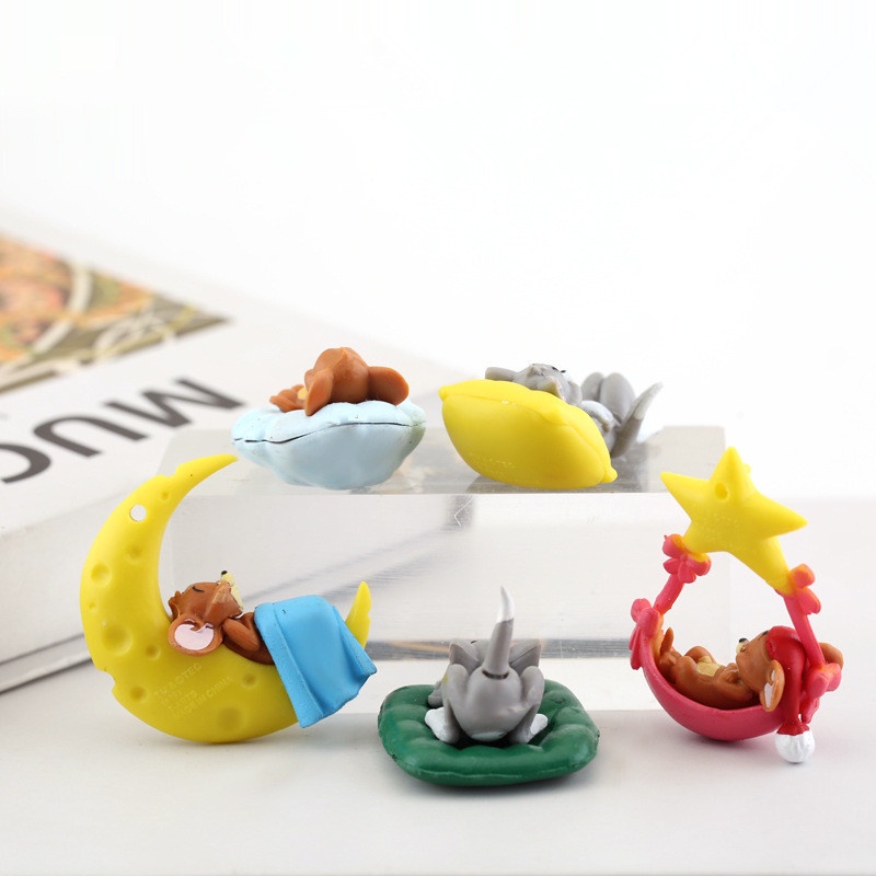 Bộ 5 Mô Hình Búp Bê Tom Và Jerry Đang Ngủ Dễ Thương