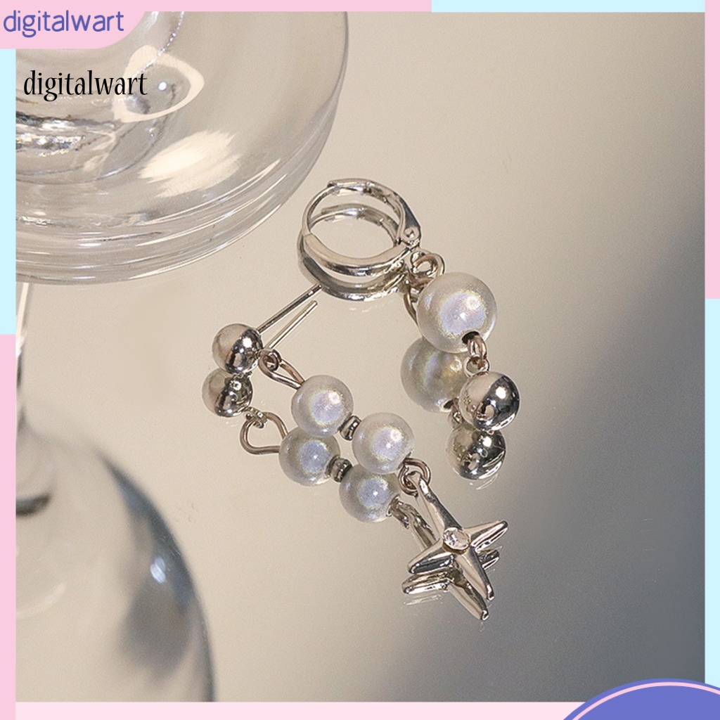 Kỹ Thuật Số| 1 Đôi Bông Tai Xỏ Lỗ Bất Đối Xứng Màu Sáng Thời Trang Dành Cho Nữ