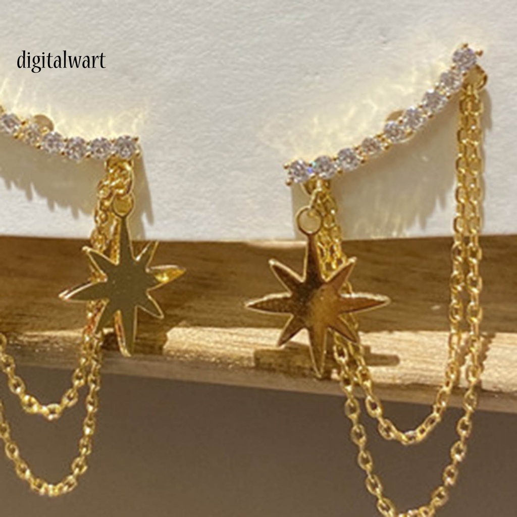 Kỹ Thuật Số| 1 Đôi Bông Tai Tua Rua Đính Đá Lấp Lánh Dành Cho Nữ