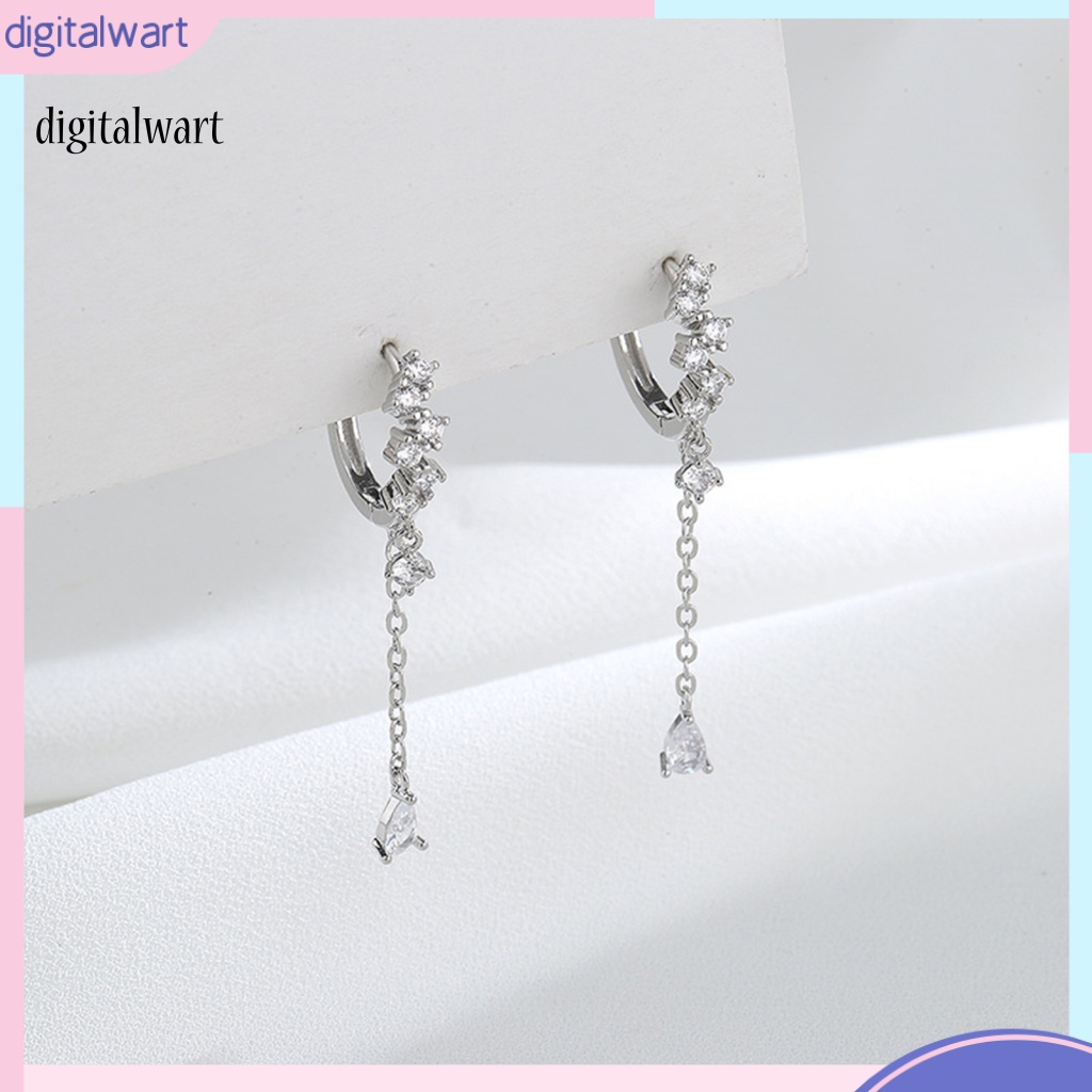 Kỹ Thuật Số| 1 Khuyên Tai Tua Rua Hình Giọt Nước Đính Đá Zircon Thời Trang Dự Tiệc Cưới