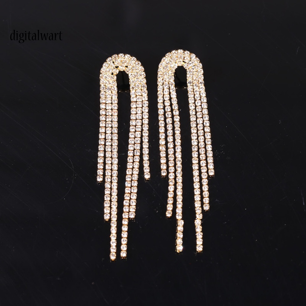 Kỹ Thuật Số| 1 Đôi Bông Tai Tua Rua Đính Đá Lấp Lánh Phong Cách Hàn Quốc Dành Cho Nữ