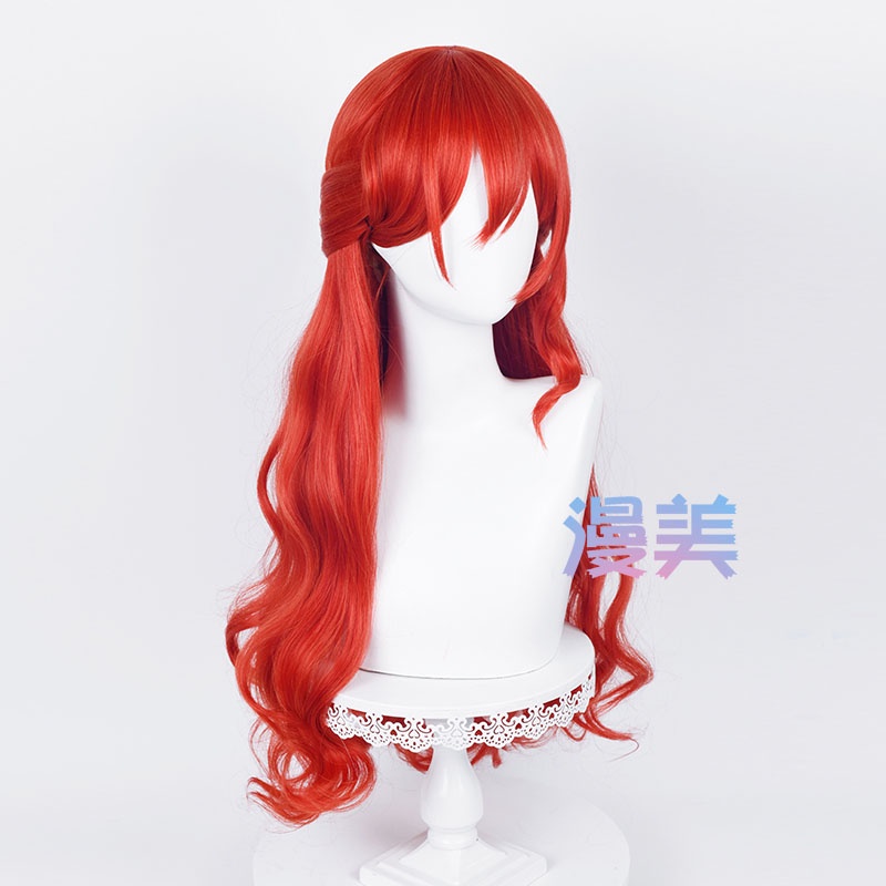 Manmei Honkai Star Rail Himeko Cosplay Wig 66cm Long Curly Wig Red Wig Cosplay Anime Cosplay Wigs Heat Resistant Synthetic Wigs
