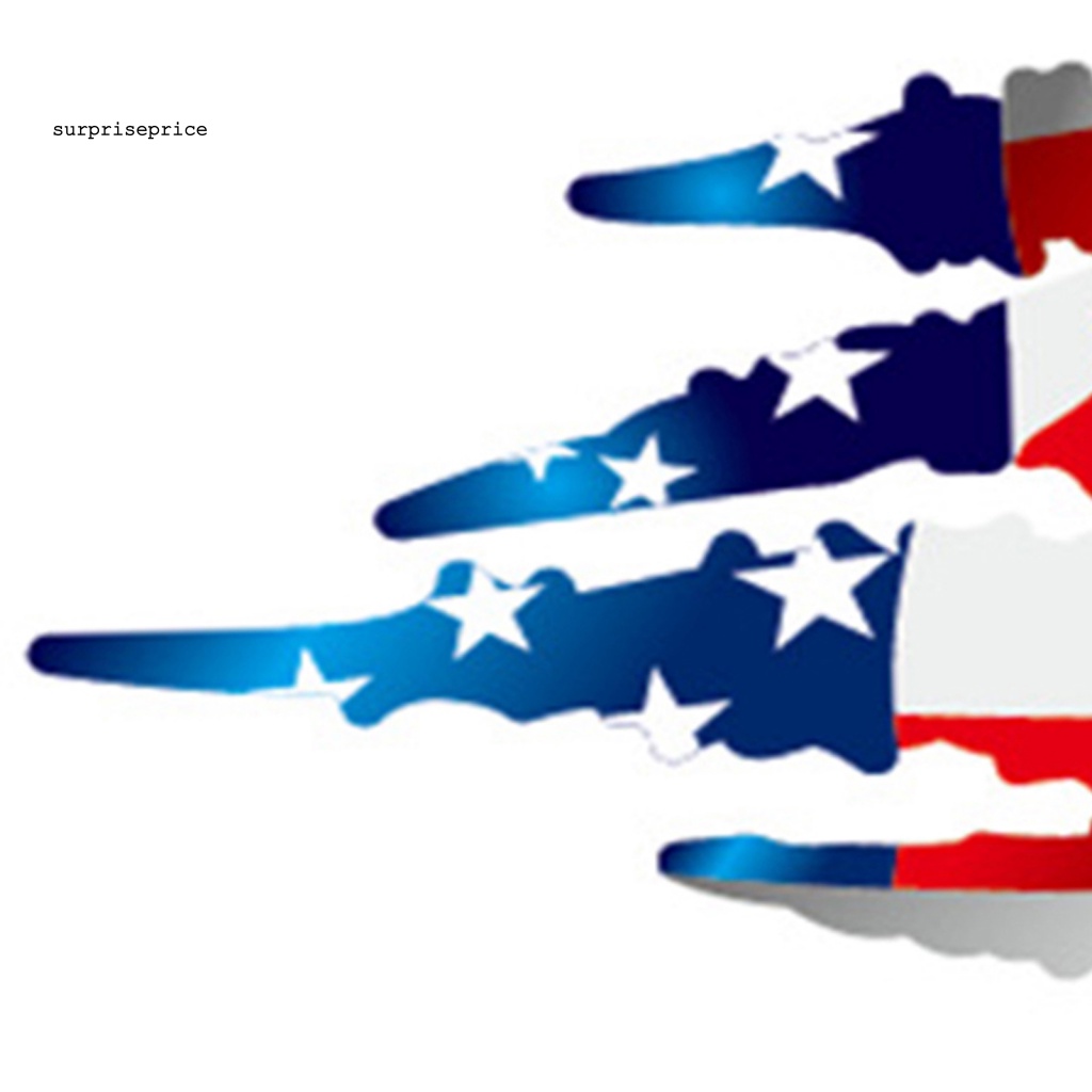 Bộ 2 Miếng Dán Trang Trí Xe Hơi Hình Lá Cờ Mỹ Chống Mài Mòn