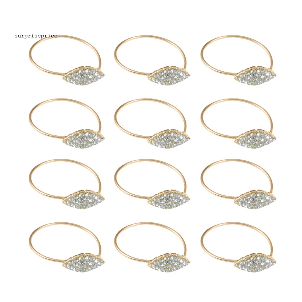 Spa Bộ 12 Vòng Nhẫn Kim Loại Cứng Chống Rỉ Sét Dùng Trang Trí Tiệc Cưới / Nội Thất Nhà