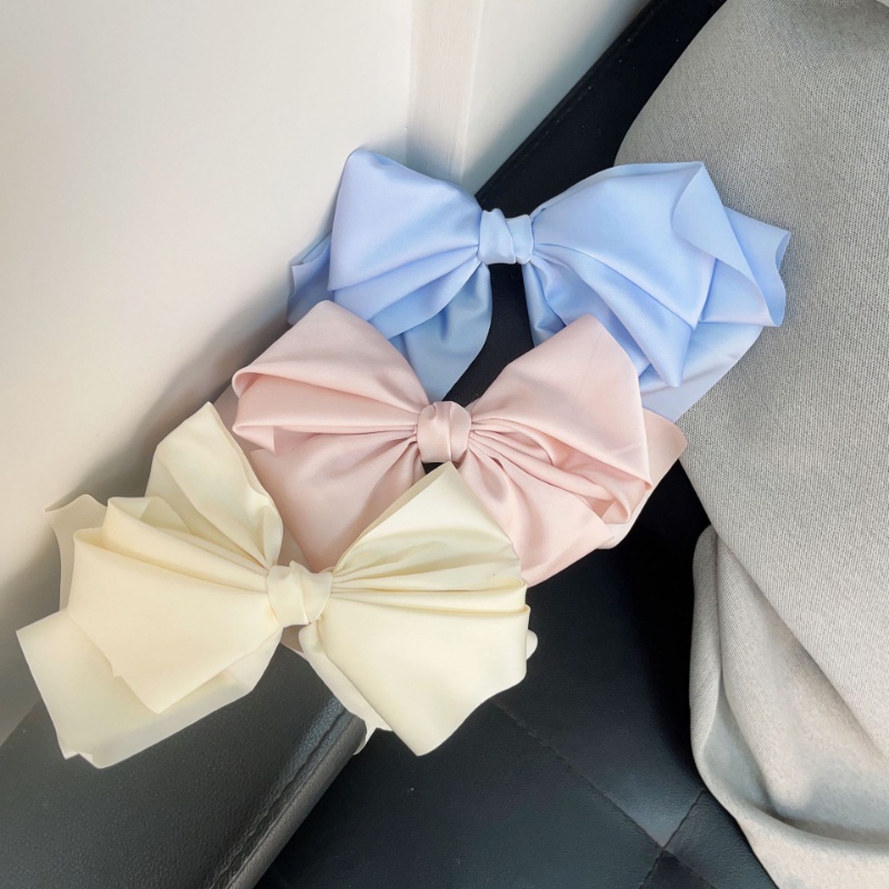 Kẹp Tóc Nơ Satin Nhiều Lớp Sang Trọng Nhập Khẩu Từ Hàn Quốc