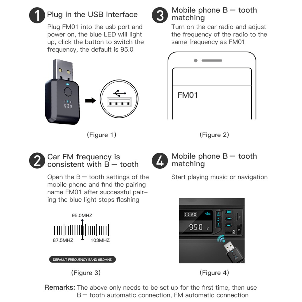 Bộ Thu Tín Hiệu Âm Thanh Fm 5.3 FM01 FM02 Bluetooth Không Dây Cho Xe Hơi