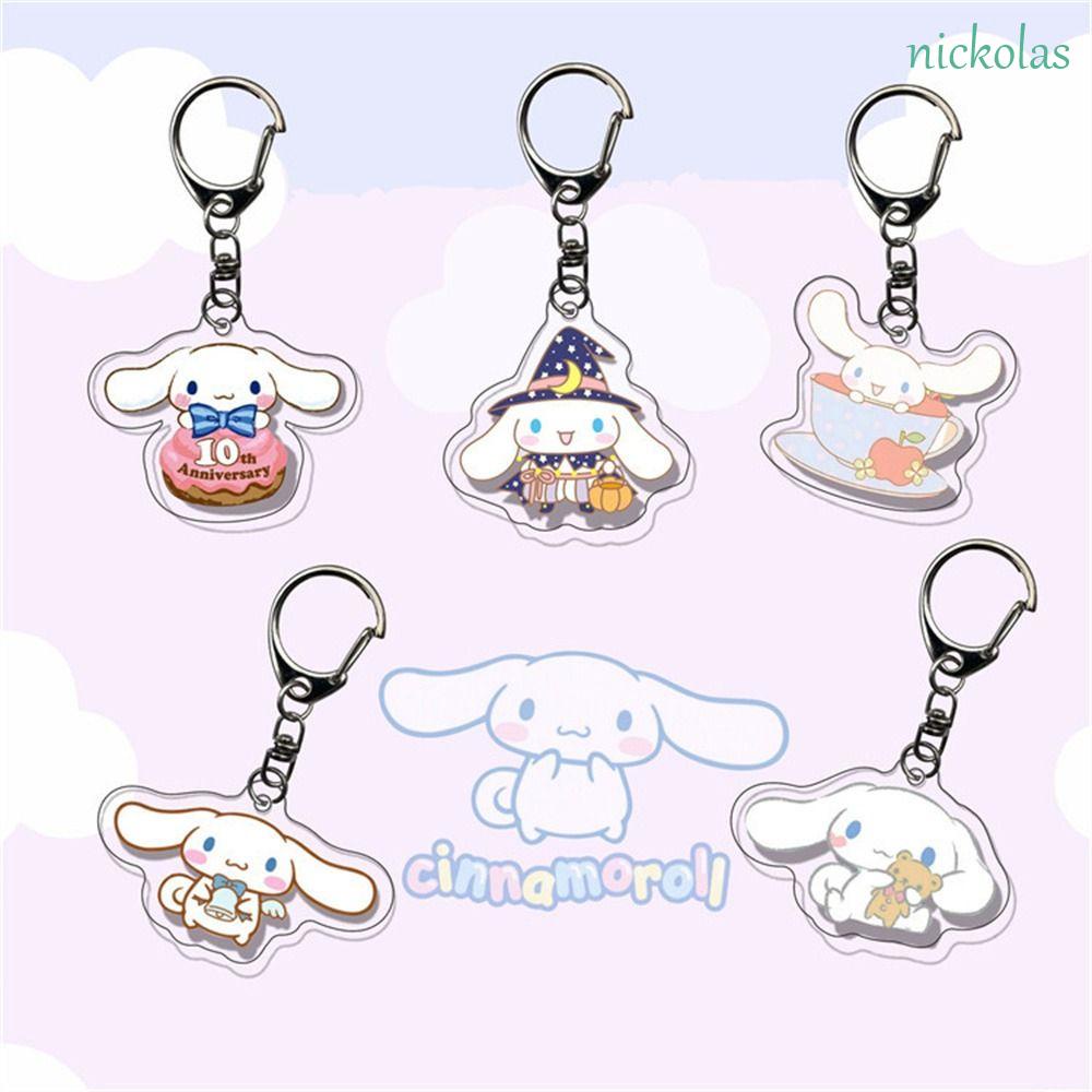 Móc Khóa Hai Mặt Bằng Acrylic Trong Suốt 4cm Hình Kuromi My Melody