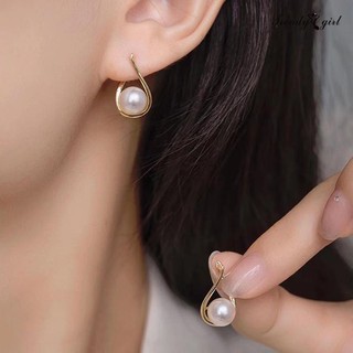 1 Đôi Bông Tai Mạ Điện Đính Ngọc Trai Giả Sang Trọng Dành Cho Nữ