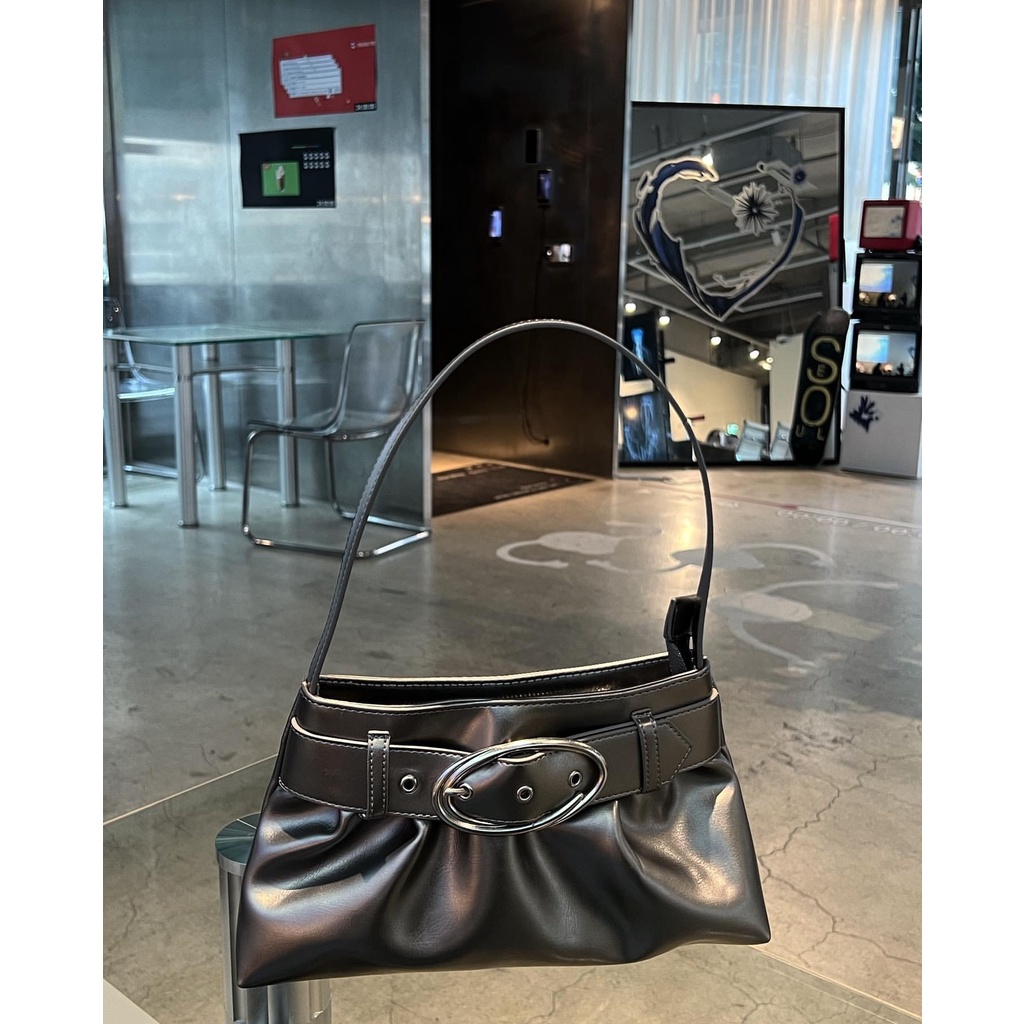 Túi Xách Da Đeo Vai Thiết Kế Xếp Ly Thương Hiệu Niche Thời Trang Hàn Quốc 2023 Cho Nữ