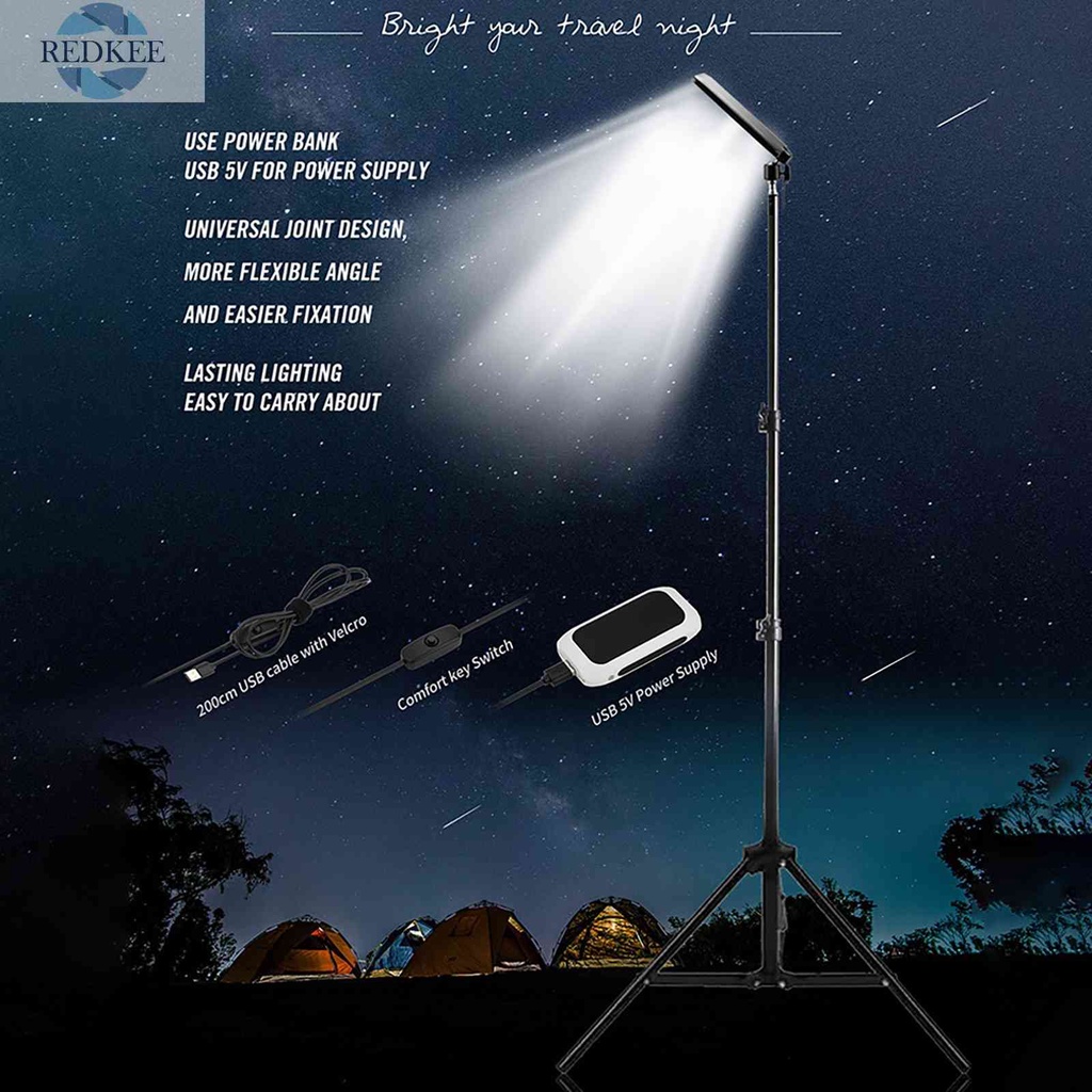 Đèn Cắm Trại 1680LM 18W Màu Đen Kèm Chân Đế