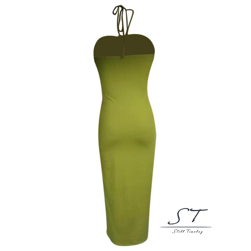 Đầm Dự Tiệc Hai Dây Cổ Yếm Xếp Ly Thời Trang Xuân Hè Cho Nữ CY03 S-M-L