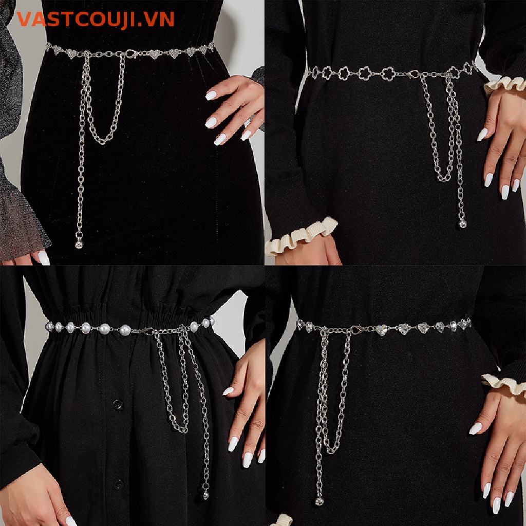 Thắt Lưng Dây Xích Kim Loại Đơn Giản Thời Trang Vintage Cho Nữ