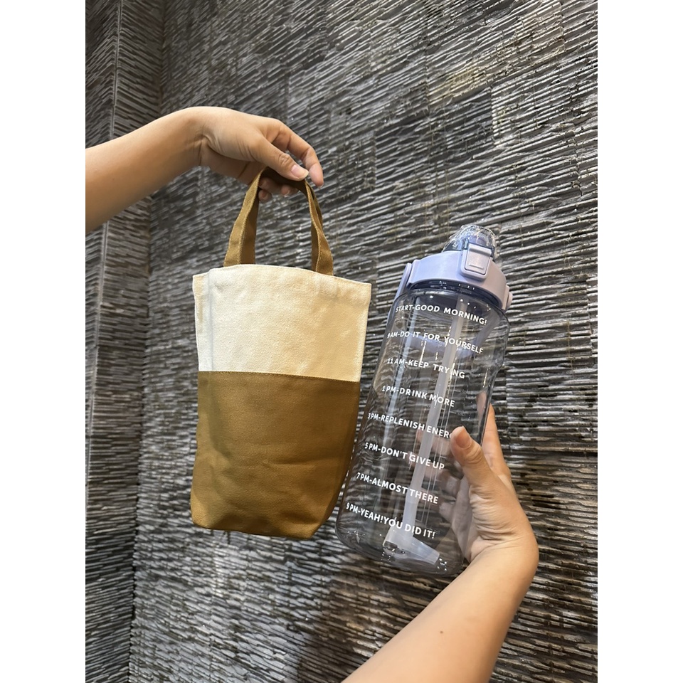 Túi đựng cốc giữ nhiệt , túi vải Dù Canvas ôm sát toàn bộ thân bình, chống thấm nước tuyệt đối-SP2