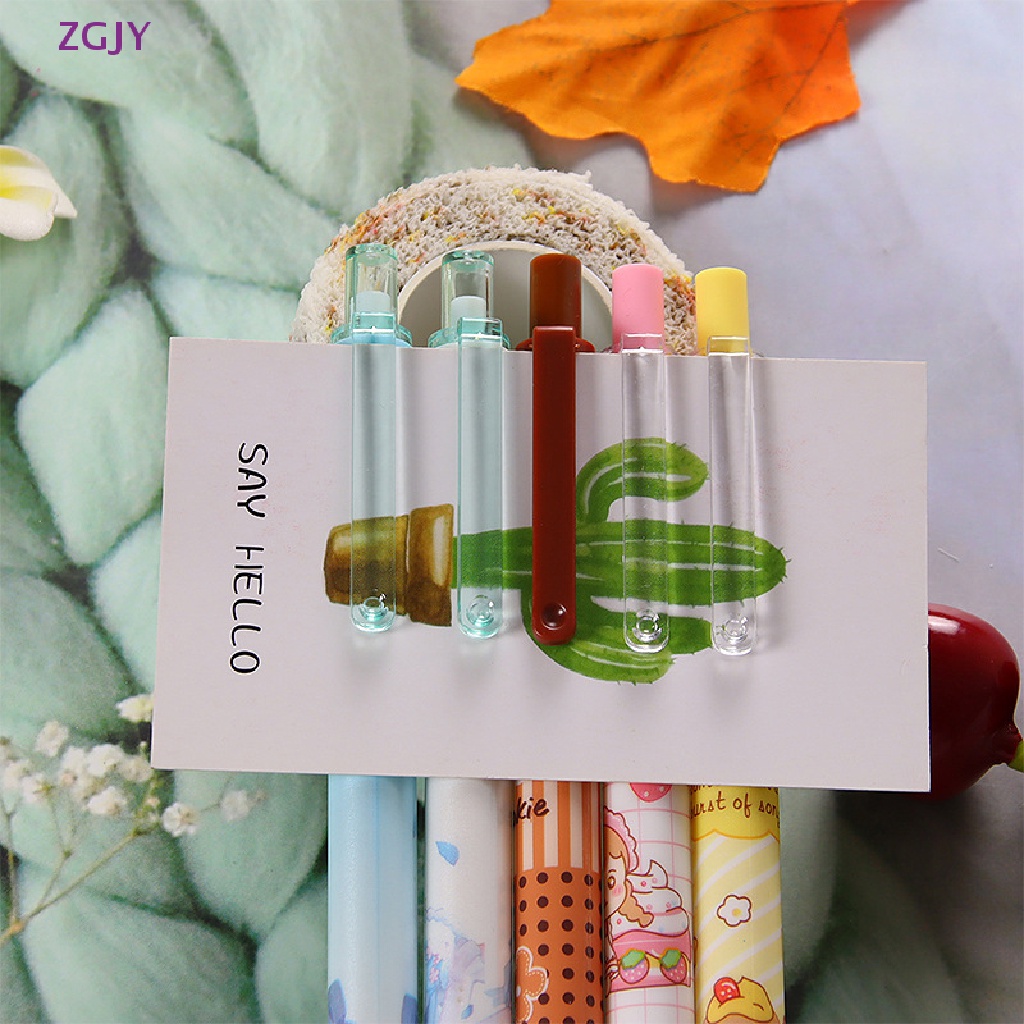 Set 6 Bút Bi 0.5mm Mực Đen Họa Tiết Hoạt Hình Dễ Thương Mới