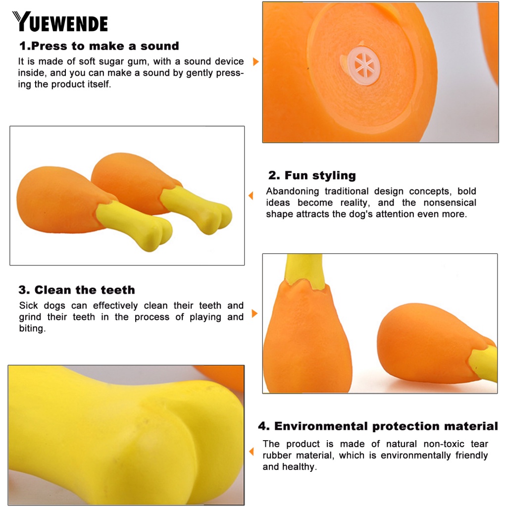 Đồ Chơi Hình Đùi Gà Bằng Cao Su PVC Cho Thú Cưng Gặm Răng