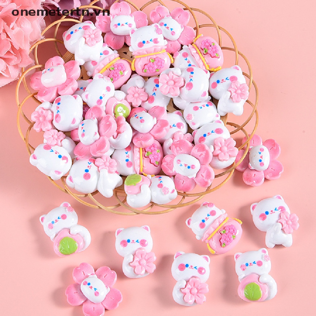 Onemetertn Set 10 Miếng Dán Hoạt Hình Bằng Nhựa Resin Trang Trí Sổ Tay / Ba Lô / Điện Thoại DIY