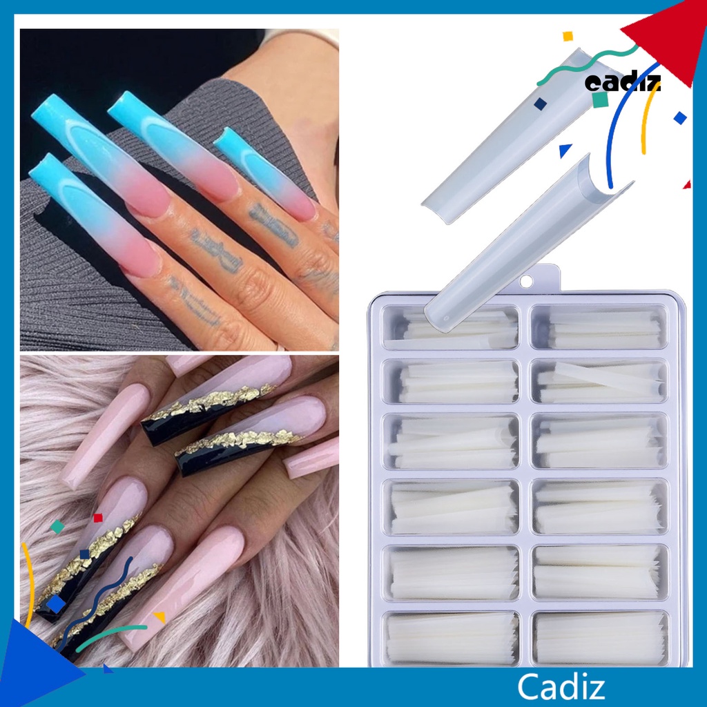 Hộp 240 Móng Tay Giả Kiểu Pháp Siêu Dài Trong Suốt Tự Nhiên Cho Nữ