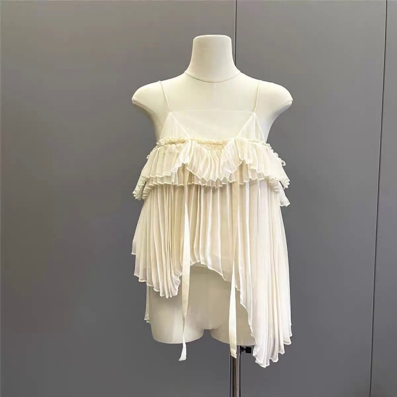 New fashion slim-fit suspender skirt slimming elegant high-end vest dress chiffon sleeveless suspender women's top