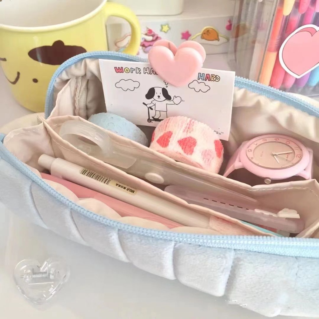 Túi Đựng Bút Chì Cỡ Lớn Họa Tiết Bánh Mì / Sữa / Đậu Nành Dễ Thương