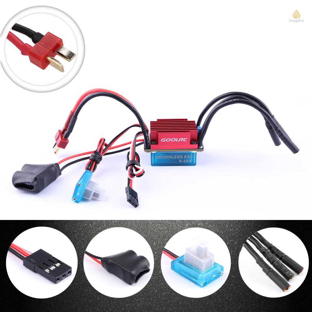 Bộ Điều Khiển Tốc Độ Điện Tử ESC Không Chổi Than S-35A Với ESC 5V / 2A BEC Cho Xe Hơi Điều Khiển Từ Xa 1 / 12 1 / 14 1