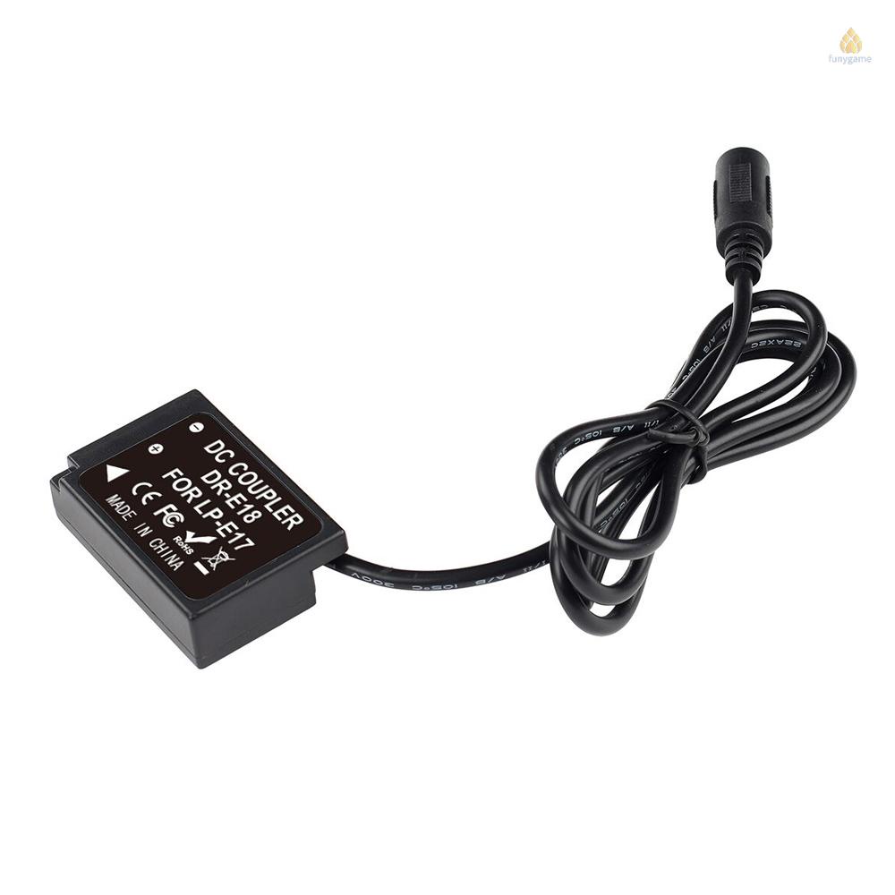 Đầu Nối Pin Andoer DR-E18 LP-E17 Cho 200D / 800D / 760D / 750D / 77D / M6 / M5 / Rebel T7i T6s T6i 800D Kiss X8i / SL3 / M5 / Rebel T7i T6s T6i / X10D / X10