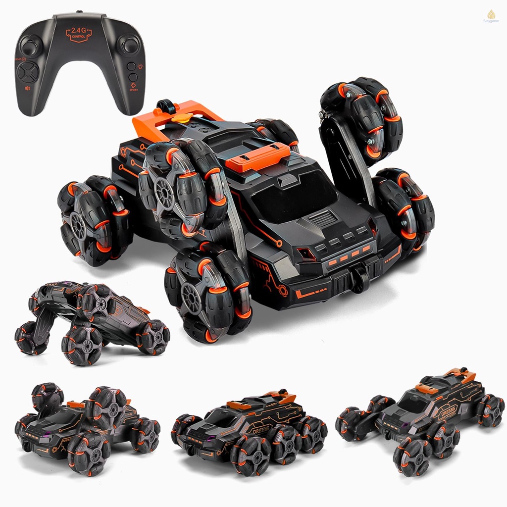 Xe Hơi Điều Khiển Từ Xa 2.4GHz 4WD 2 Chế Độ Điều Khiển 360 Độ Kèm Phụ Kiện° Xe Hơi Xoay Có Đèn Và Nhạc Độc Đáo Thú Vị