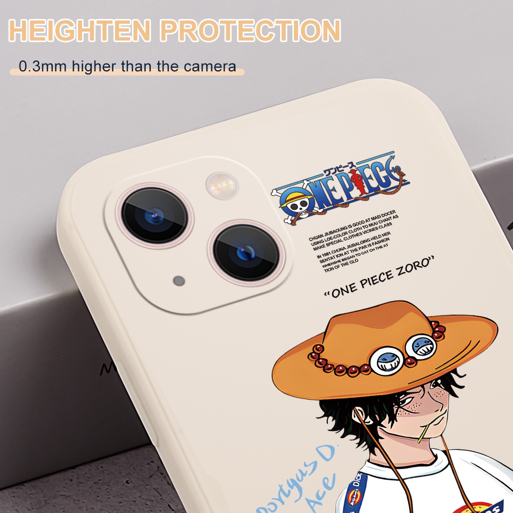 Ốp Điện Thoại Silicon Mềm Hình One Piece Ace Cho iPhone 11 8 7 6 + 6SP 6 6 6s 7 8 11 12 13 14 Pro Max X Xs Max XR 12 13 mini B1K646L