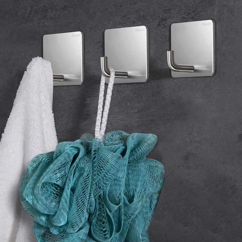 PVN59187 Móc INOX 304 Treo Đồ nặng, treo thớt, nồi niêu INOX 304  Dán Tường Gạch, Men, Kính