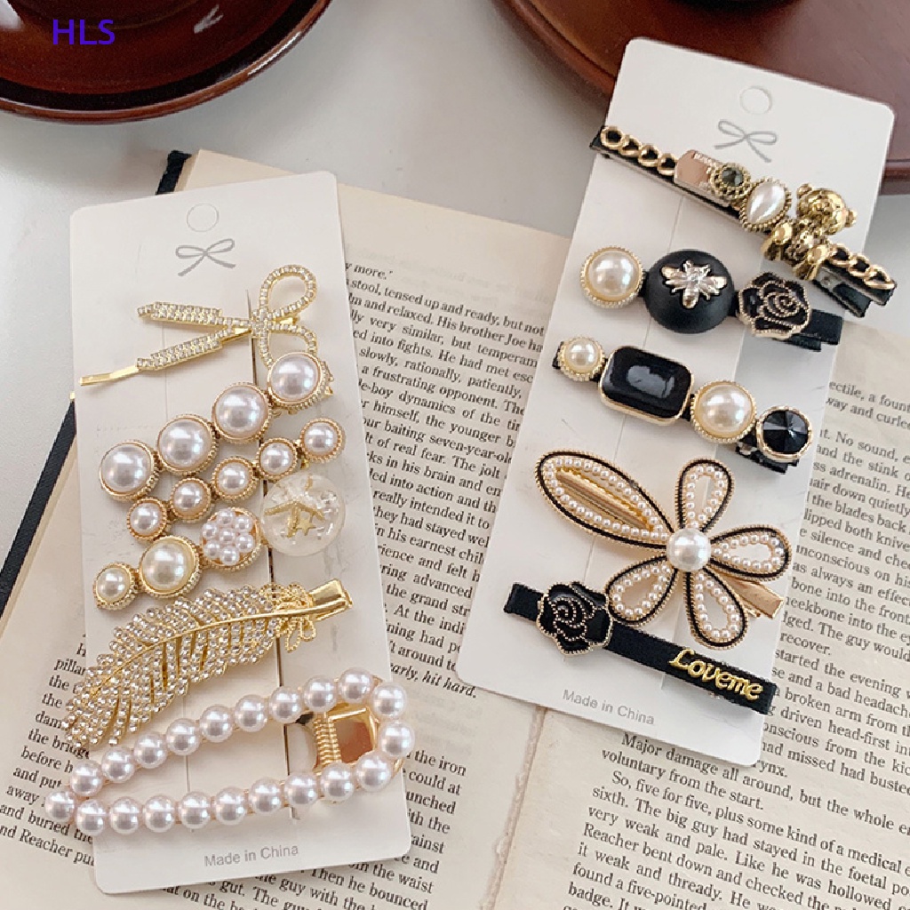 1 Bộ Kẹp Tóc Đính Ngọc Trai Thời Trang Cho Nữ