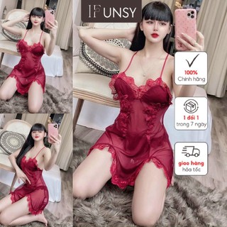 Đồ Ngủ Sexy Nữ|Váy ngủ cao cấp💫FreeShip - Có Ảnh Thât❣️ Ren Xuyên Thấu Gợi Cảm Đẹp Xuất Sắc(M56))