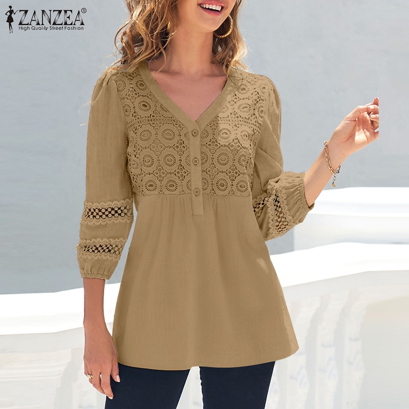 Zanzea Áo Nữ Tay Lửng Cổ Chữ V Thời Trang Quyến Rũ