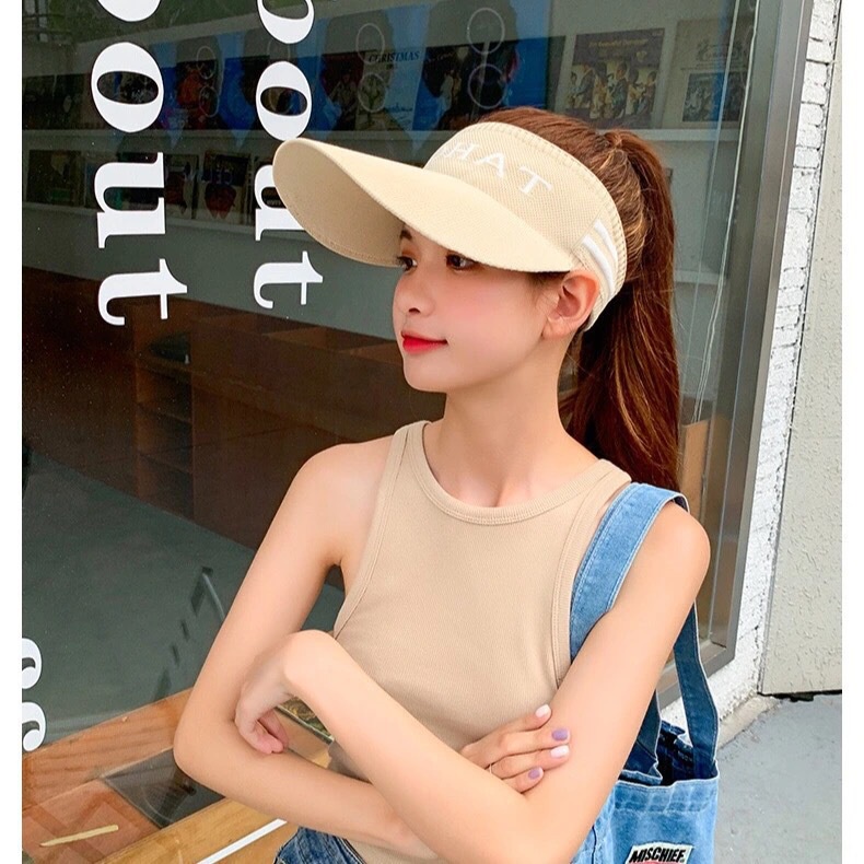 Mũ Lưỡi Trai Hở Chóp Chống Nắng Phong Cách Hàn Quốc Thời Trang Mùa Hè Hàng Mới Dành Cho Bạn Nữ Chạy Bộ Ngoài Trời