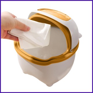 Thùng rác mini để bàn có nắp hình gấu dễ thương