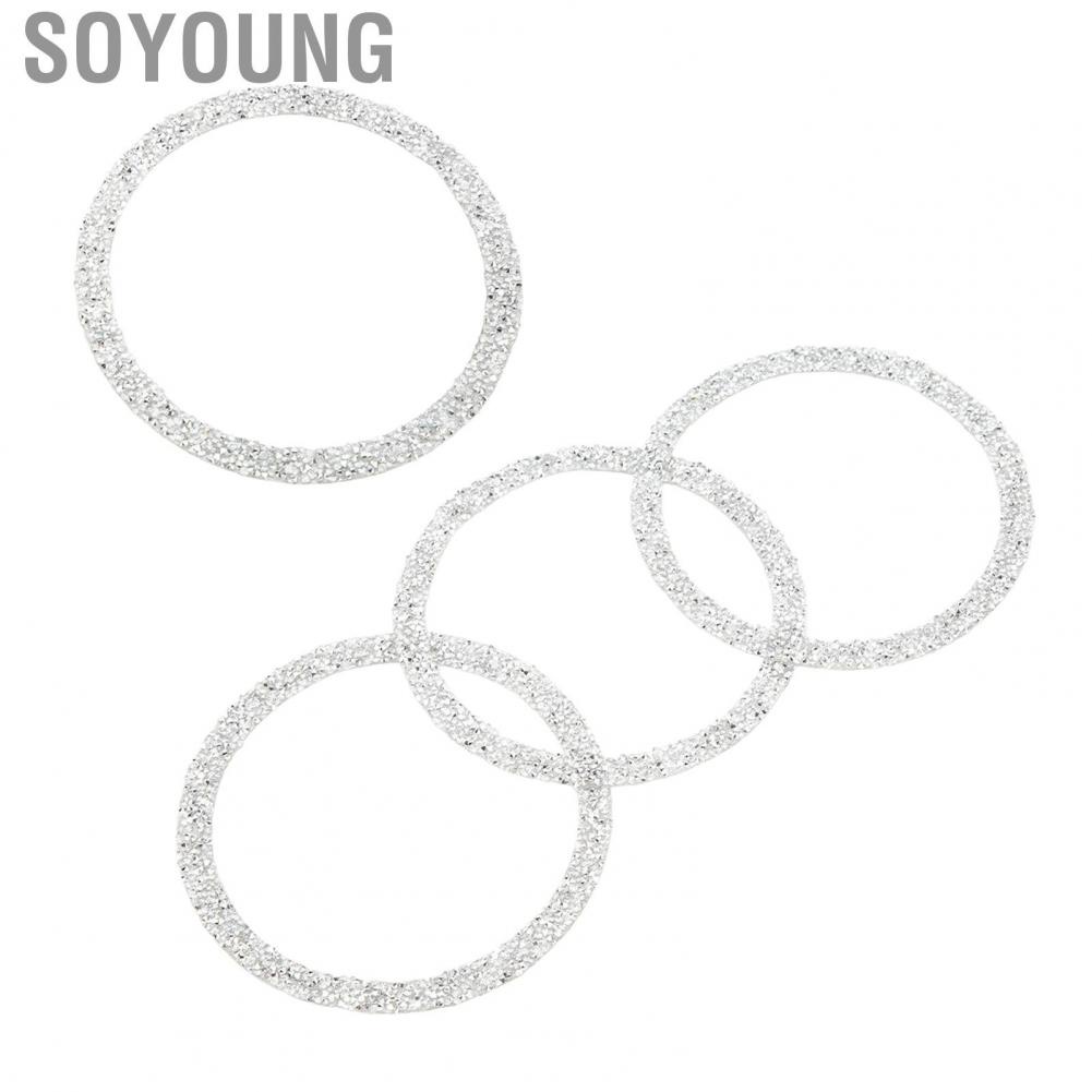 Soyoung Car Speaker Protective Rings  Bling Trim Rhinestone Style for Vehicle Modification