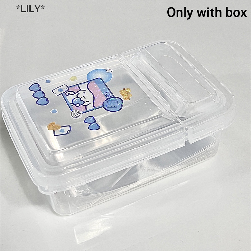 LILY 1PCS Bộ sưu tập container trường hợp nhựa trong suốt lưu trữ hộp nhỏ rõ ràng cửa hàng hộp với nắp trang sức hoàn thiện phụ kiện uuu
