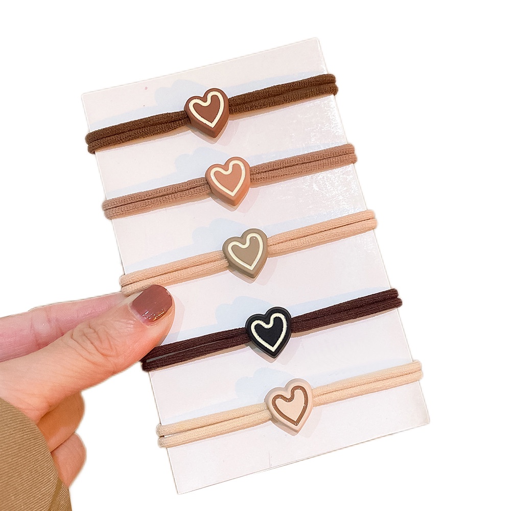 1 Dây Buộc Tóc Da Co Dãn Đính Hoa Xinh Xắn