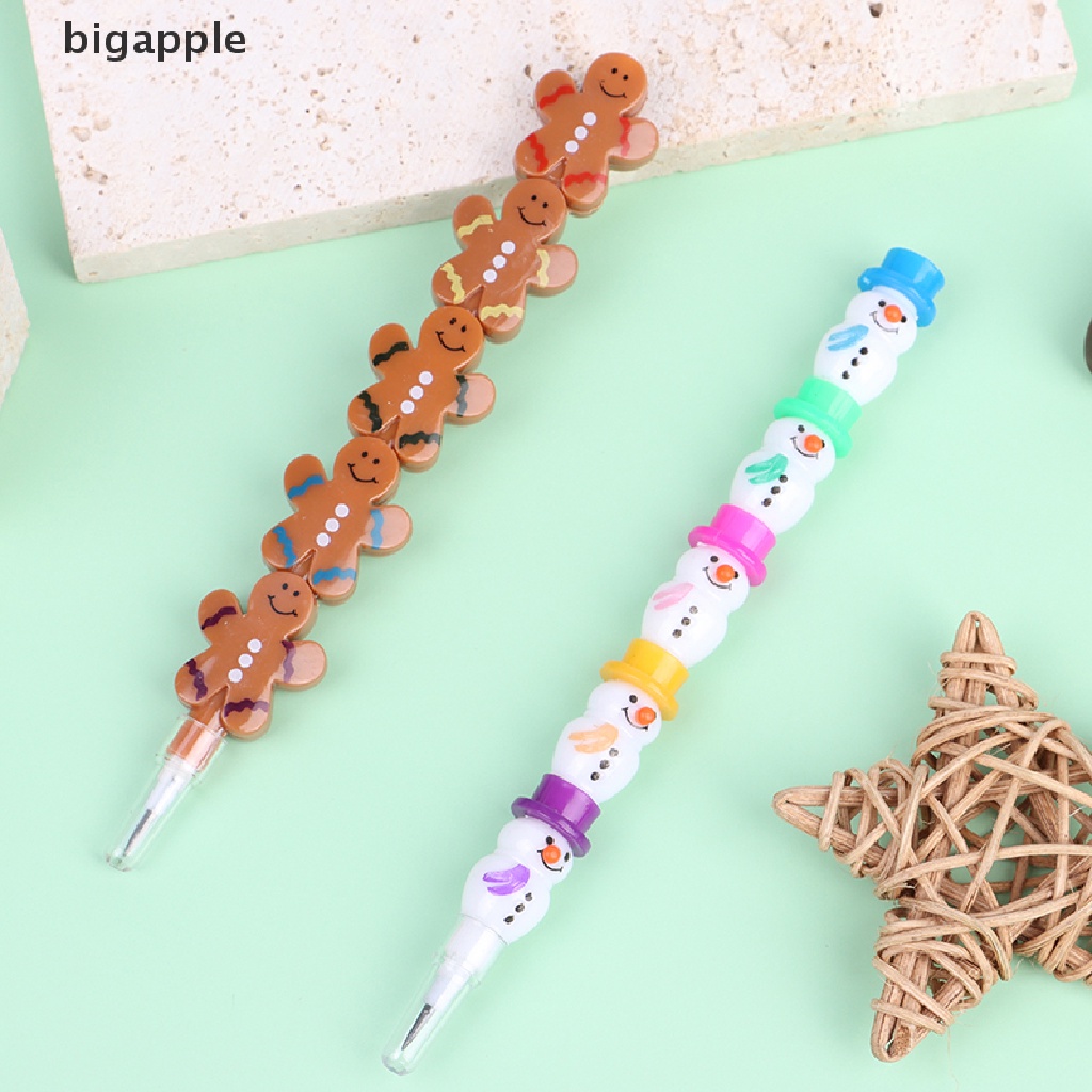 Bigapple Bộ 5 Bút Chì Vẽ Xếp Chồng Lên Nhau Hình Bánh Gừng Giáng Sinh Dành Cho Học Sinh RDG