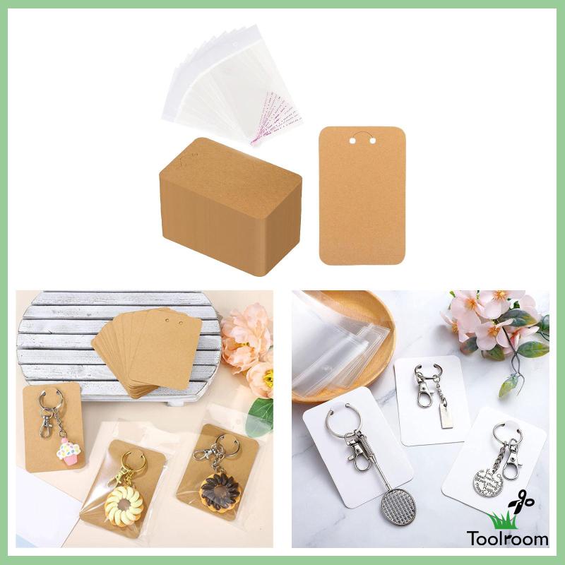 Bộ 100 Thẻ Trưng Bày Kèm Móc Khóa Tự Niêm Phong Túi Đựng 3 '' X4.7 ''