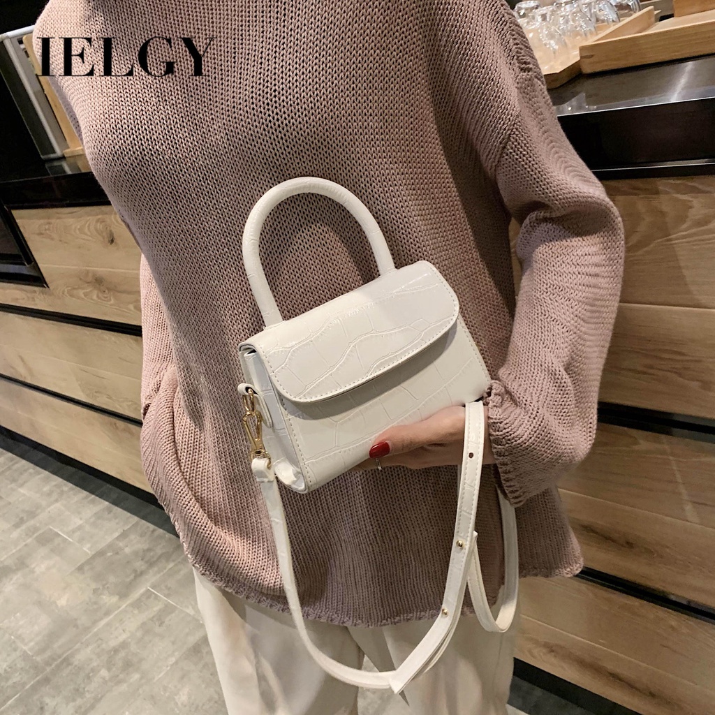 Túi Đeo Vai Hình Vuông Cỡ Nhỏ Họa Tiết Vân Đá Đơn Giản Thời Trang Phong Cách Hàn Quốc