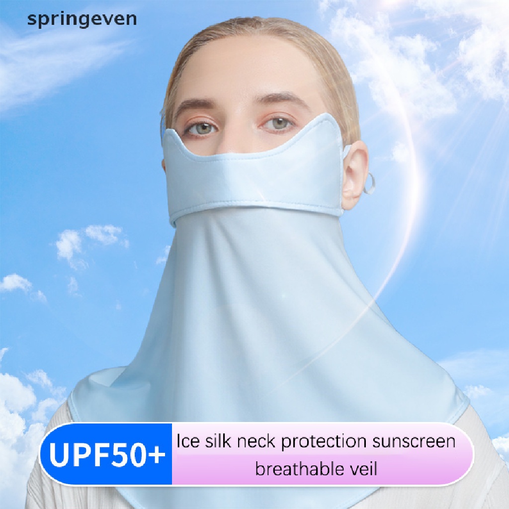 Khẩu Trang Chống Nắng Chống Tia UV Bằng Lụa Lạnh Bảo Vệ Tai Và Cổ Cho Nữ