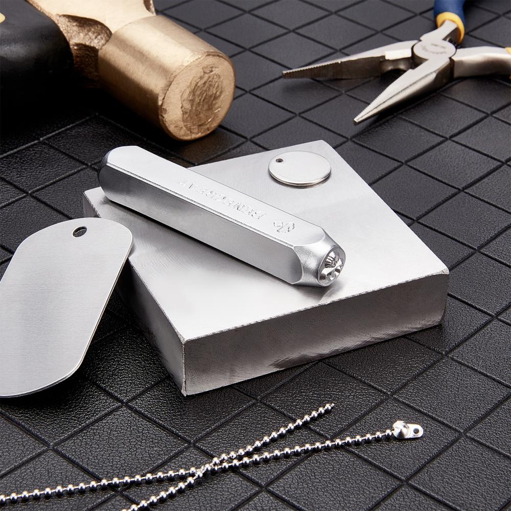 1 Bộ Tem Đóng Dấu Kim Loại Sắt Họa Tiết Gỗ / Da / Nhựa / Kim Loại Hình Tròn 65.5x10mm: 6mm