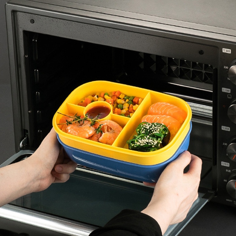 Hộp cơm 3 Tầng Xếp Chồng Lên Nhau Thiết Kế Tối Giản Hiện Đại Kèm Dụng Cụ Ăn Trưa Chống Rò Rỉ Cho Người Lớn / Trẻ Em / Trường Học / Trường Học