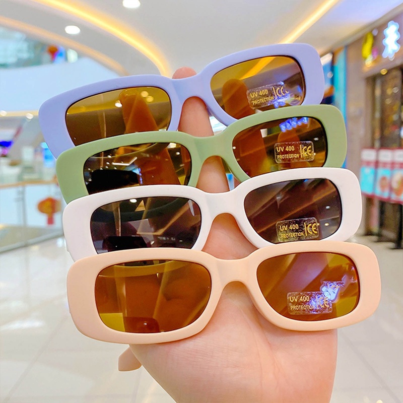 Kính Mát Hình Chữ Nhật Chống Tia UV400 Thời Trang Cho Bé Trai Và Gái