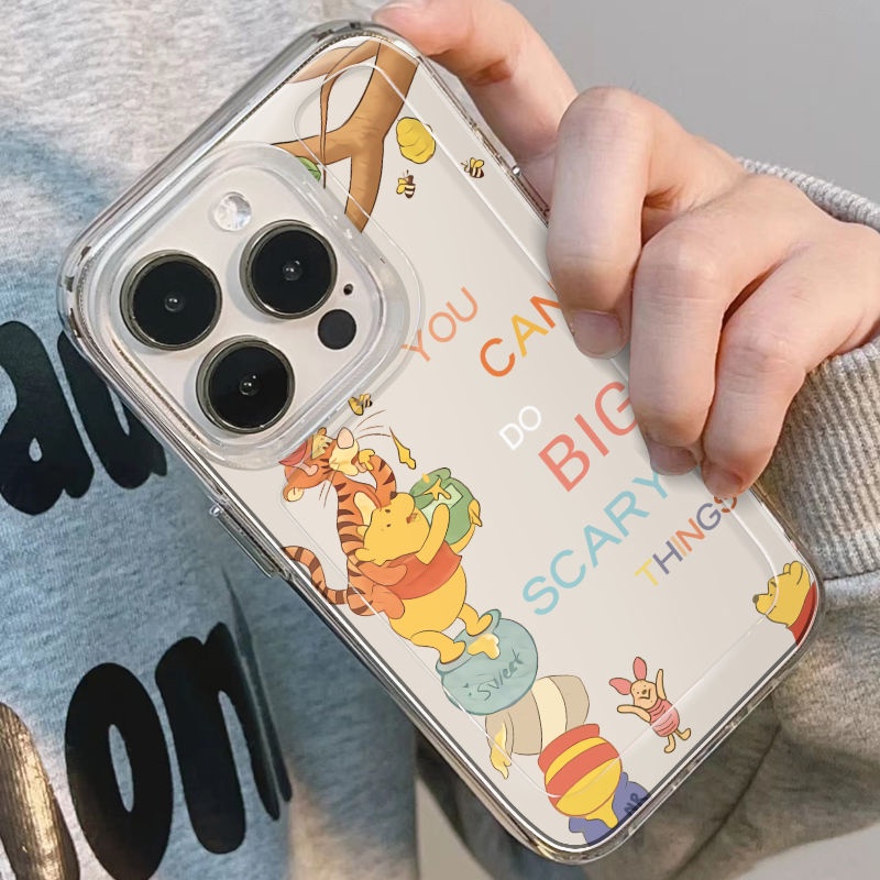 ✅Ốp Điện Thoại Trong Suốt Chống Sốc In Hình Gấu Pooh / Piglet Cho Iphone 12 / 78pxrxs 13 14Promax 11 FBS6
