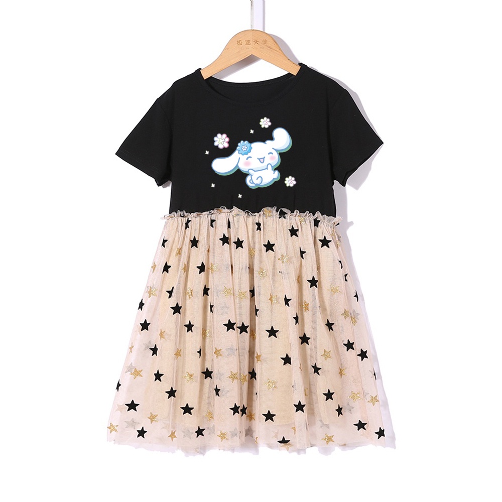 Cinnamoroll Melody Dress 2-8Y Váy mùa hè Váy công chúa màu be