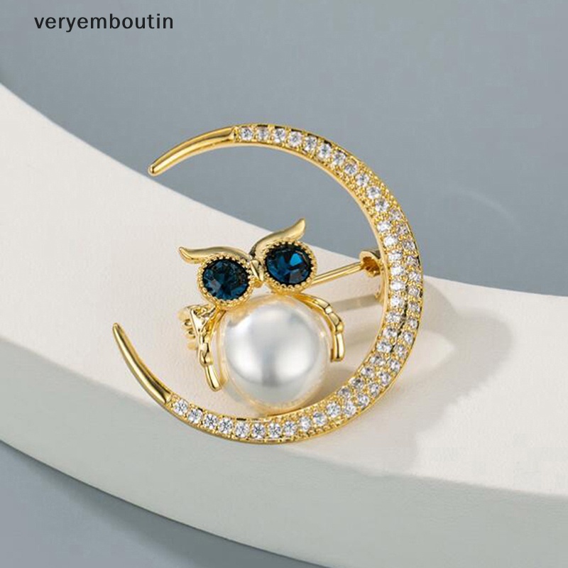 Ghim Cài Áo Hình Cú Mèo Mặt Trăng Nhỏ Thời Trang Cho Nữ