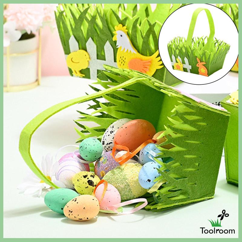 Giỏ Đựng Trứng Phục Sinh Bằng Vải Không Dệt Có Tay Cầm Tiện Dụng