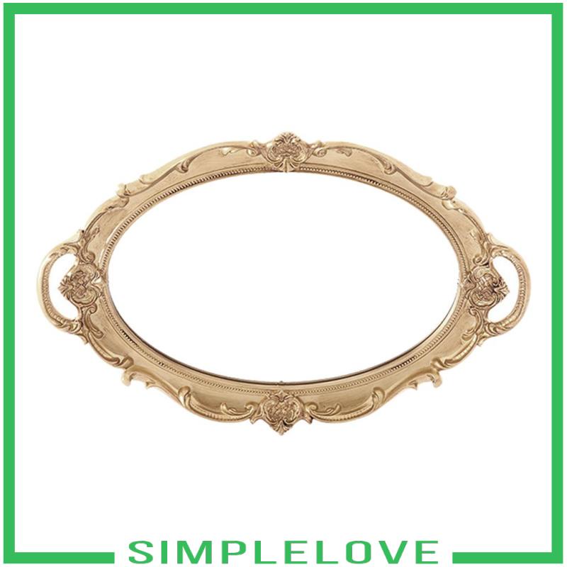 Khay Đựng Đồ Trang Sức / Nước Hoa Có Gương Trang Điểm Phong Cách Retro