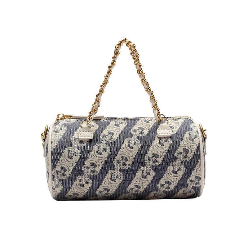 Túi Đeo Chéo Da Thật Dáng Tròn Nhỏ Phối Dây Xích Thời Trang 2023 Cho Bạn Gái